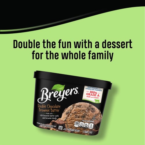 Breyers Double Chocolate Brownie Batter Frozen Dairy Dessert Tub Perspective: bottom