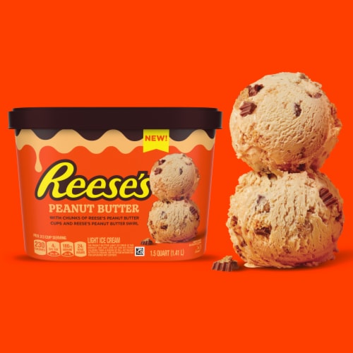 Reese's Peanut Butter Light Frozen Ice Cream With Reese's Peanut Butter Cups  & Peanut Butter Swirl – 48oz : Target