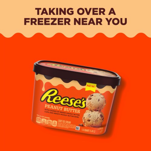 Breyers Peanut Butter Light Ice Cream with Reese's Peanut Butter Cups and Peanut Butter Swirl 48 oz Perspective: bottom
