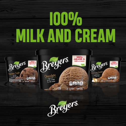 Breyers Made with 100% Grade A Milk and Cream Chocolate Ice Cream Perspective: bottom