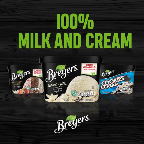 Breyers Vanilla Chocolate Strawberry Ice Cream Tub Perspective: bottom