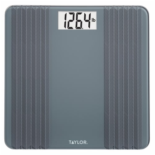Taylor® Herringbone Print Bathroom Digital Scale - Grey Perspective: bottom