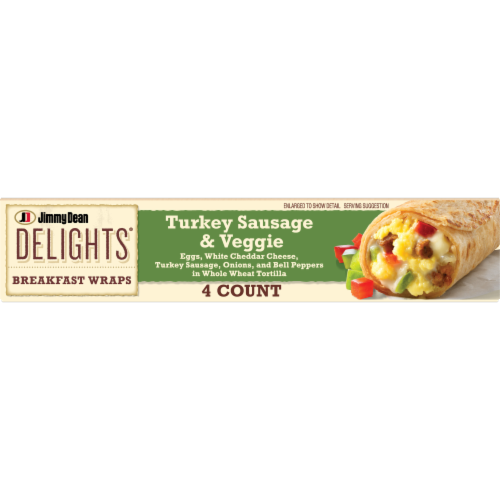Jimmy Dean Delights® Turkey Sausage & Veggie Frozen Breakfast Wraps Perspective: bottom