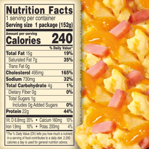 Jimmy Dean Simple Scrambles Ham & Cheddar with Real Eggs Ham and Cheddar Cheese Perspective: bottom