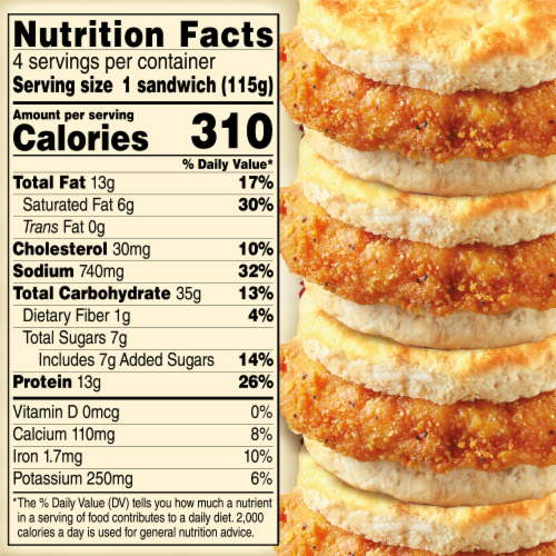 Jimmy Dean Spicy Chicken Honey Biscuit Perspective: bottom