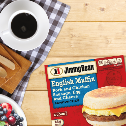 Jimmy Dean® Sausage Egg & Cheese English Muffin Frozen Breakfast Sandwiches Perspective: bottom