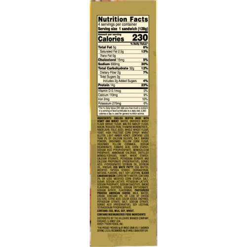 Jimmy Dean Delights® Canadian Bacon Egg White & Cheese English Muffin Sandwiches Perspective: bottom