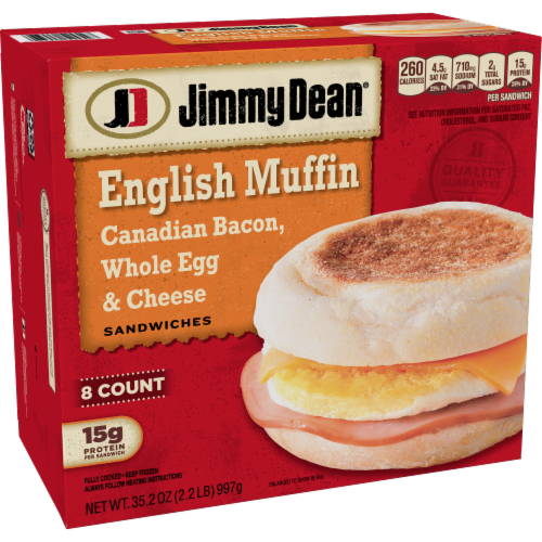 Jimmy Dean® Frozen Canadian Bacon Whole Cracked Egg & Cheese English Muffin Sandwiches Perspective: bottom