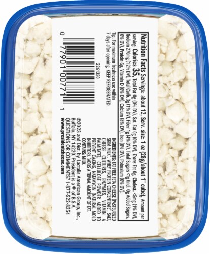 President Crumbled Feta Cheese Perspective: bottom
