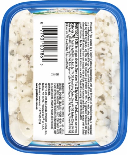 President Crumbled Feta with Mediterranean Herb Cheese Perspective: bottom