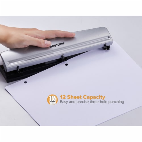 Bostitch 3-Hole Punch - Silver Perspective: bottom