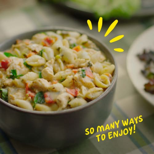Panera Bread Ready-to-Heat Chicken Caprese Pasta Meal Perspective: bottom