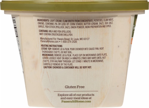 Panera Bread Gluten Free New England Clam Chowder Perspective: bottom
