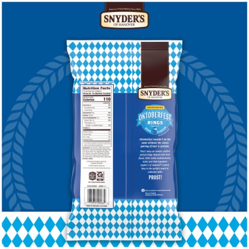 Snyder's of Hanover Pretzels, Oktoberfest Pretzel Rings Infused with Beer Flavor, 10 Oz Perspective: bottom