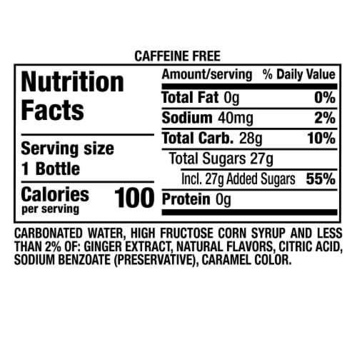 Canada Dry Ginger Ale Caffeine Free Soda Bottles Perspective: bottom