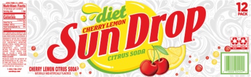 Sun Drop® Diet Cherry Lemon Citrus Soda Cans Perspective: bottom