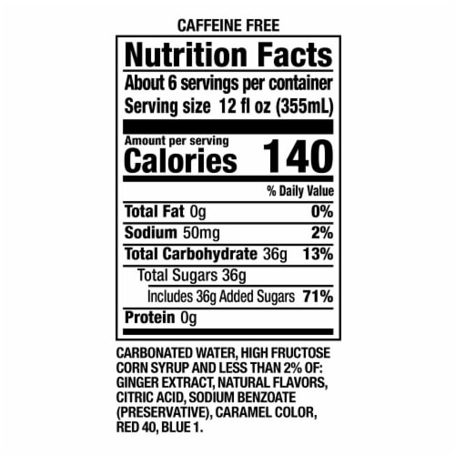 Canada Dry Blackberry Ginger Ale Caffeine Free Soda Bottle Perspective: bottom