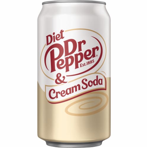 Dr Pepper & Cream Diet Soda Cans Perspective: bottom