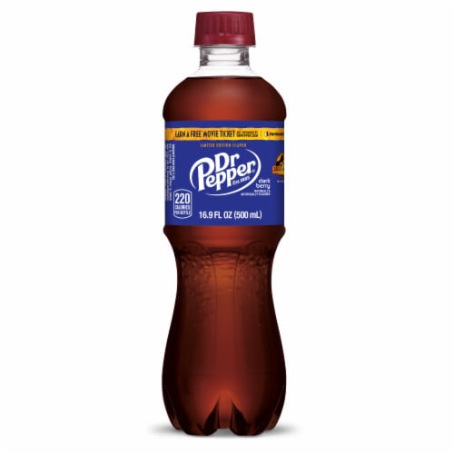 Dr Pepper Zero Sugar Dark Berry Soda Bottles Perspective: bottom