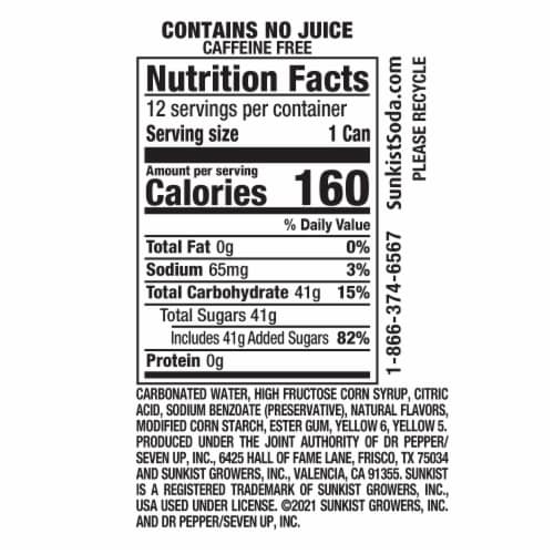 Sunkist® Mango Orange Soda Cans Perspective: bottom