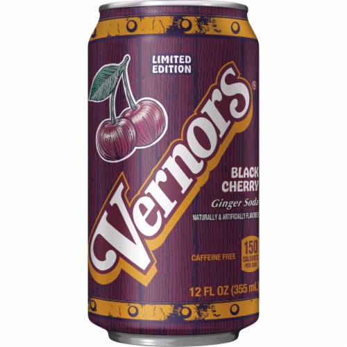 Vernors® Black Cherry Soda Cans Perspective: bottom