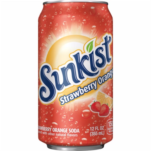 Sunkist Strawberry Orange Soda Cans Perspective: bottom