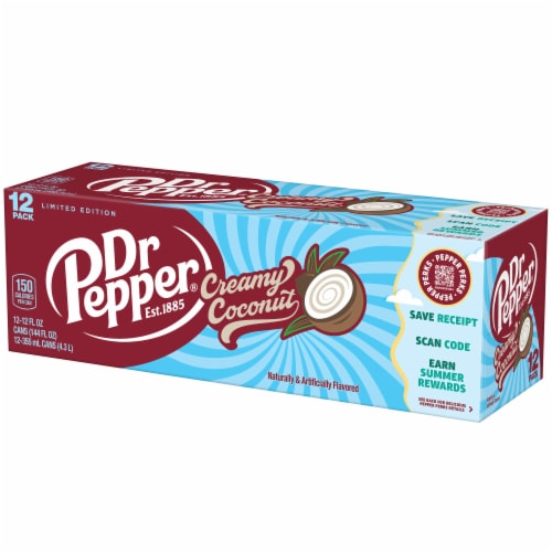 Dr Pepper Creamy Coconut Soda Cans Perspective: bottom