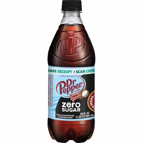 Dr Pepper Creamy Coconut Zero Sugar Soda Bottle Perspective: bottom