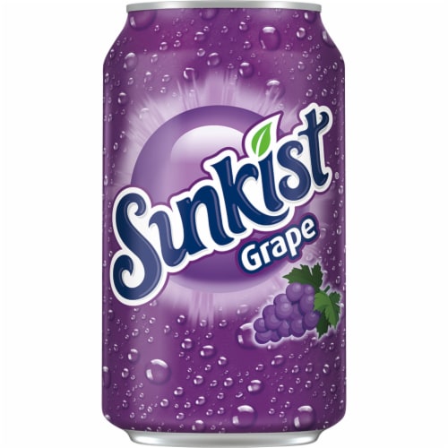 Sunkist Grape Soda Cans Perspective: bottom