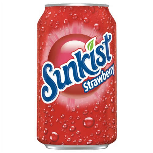 Sunkist Strawberry Soda Cans Perspective: bottom