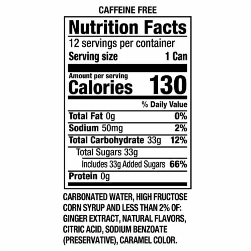 Canada Dry Ginger Ale Caffeine Free Soda Cans Perspective: bottom