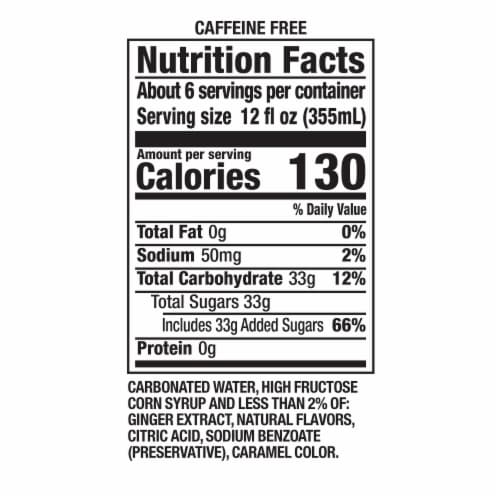 Canada Dry Ginger Ale Caffeine Free Soda Bottle Perspective: bottom