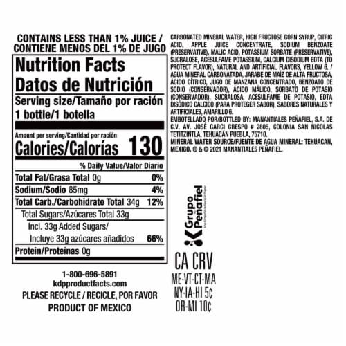 Peñafiel Manzanita Flavored Mineral Spring Bottled Water Perspective: bottom