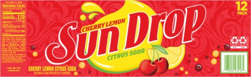 Sun Drop Cherry Lemon Citrus Soda Cans Perspective: bottom