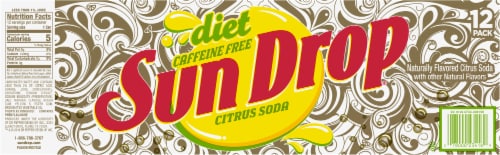 Sun Drop Diet Caffeine Free Citrus Soda Cans Perspective: bottom