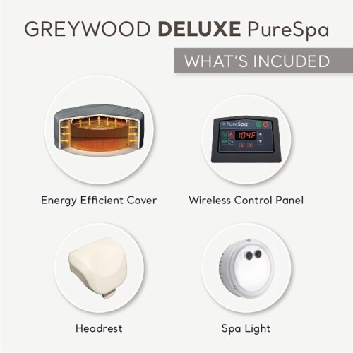 Intex PureSpa Greywood Deluxe 6 Person Portable Inflatable Hot Tub Jet Spa, Gray Perspective: bottom