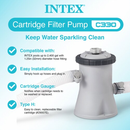 Intex 28601EG 330 GPH Easy Set Swimming Pool Cartridge Filter Pump with