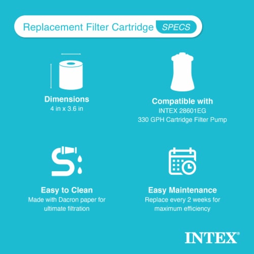 Intex Filter Cartridge H Replacement - White/Blue Perspective: bottom