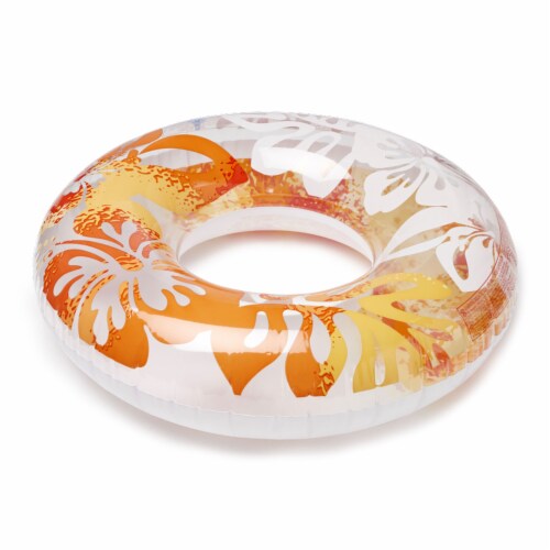 Clear Hibiscus Swim Rings Perspective: bottom