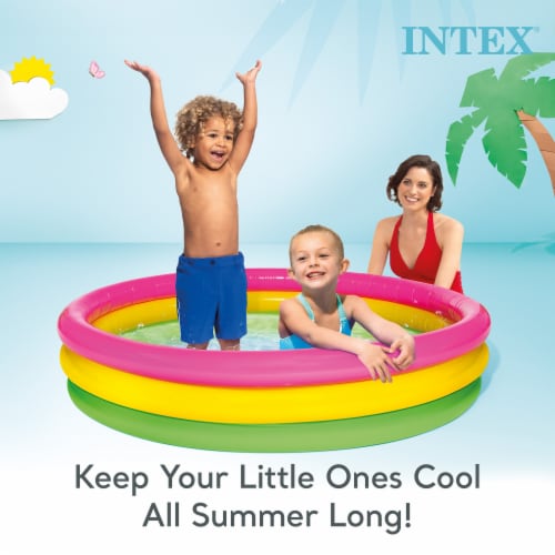 Intex 58 x 13 Inflatable Sunset Glow Colorful Backyard Kids Vinyl Splash Pool Perspective: bottom