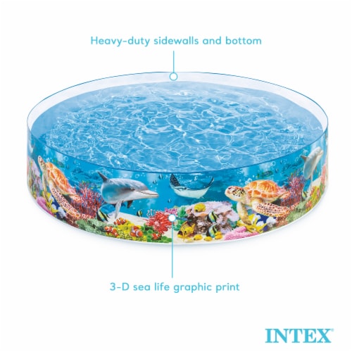 Intex SnapSet Instant Above Ground Swimming Kiddie Pool - Deep Sea Blue Perspective: bottom