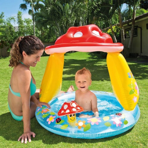 Intex Inflatable Mushroom Water Play Center Kiddie Baby Swimming Pool Ages 1-3 Perspective: bottom