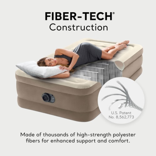 Intex 64427ED Dura Beam Deluxe Ultra Plush Air Mattress with Built in Pump Twin 1 Piece Mariano s