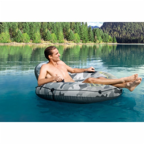 Intex 56835EP River Run I Camo Inflatable Floating Tube Raft with Cup Holders Perspective: bottom