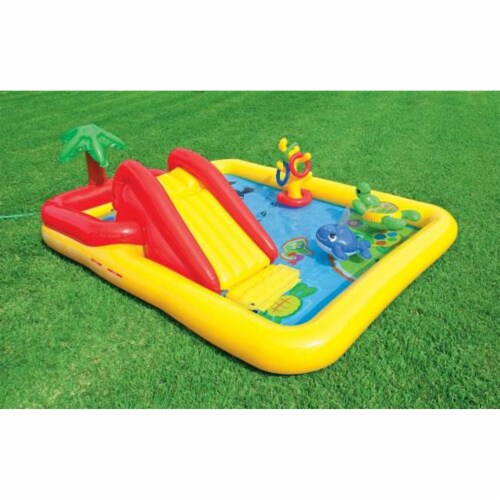 Intex 100 x 77 x 31 Inch Inflatable Play Center Swimming Pool + Games (2 Pack) Perspective: bottom