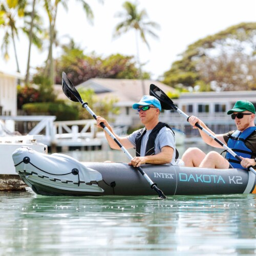 Intex Dakota K2 2 Person Vinyl Inflatable Kayak and Accessory Kit w/ Oars & Pump Perspective: bottom