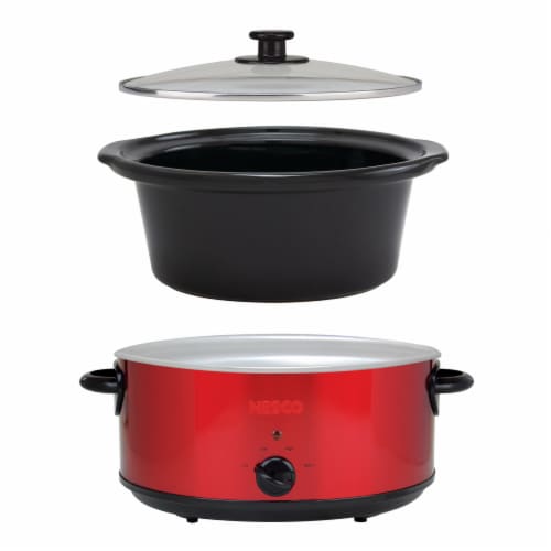 Nesco® Stainless Steel Analog Slow Cooker - Red Perspective: bottom