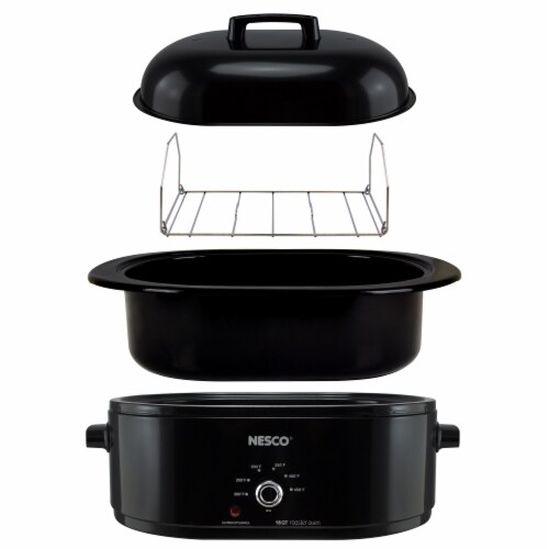Nesco Porcelain Roaster - Black Perspective: bottom
