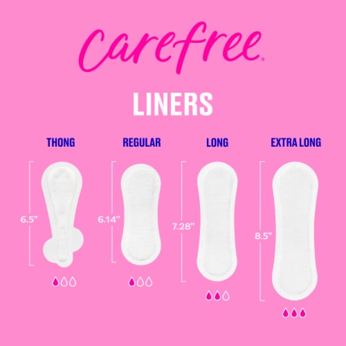 Carefree Panty Liners Extra Long Extra Heavy Super Absorbency Wrapped Unscented Perspective: bottom