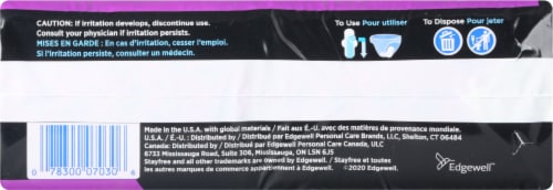 Stayfree Maxi Pads With Wings Overnight Absorbency Unscented Perspective: bottom